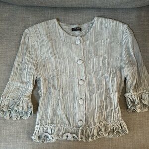 Georgia Armai Baby Blue 3/4 sleeve button down top. 5 buttons (+1) size 2-4